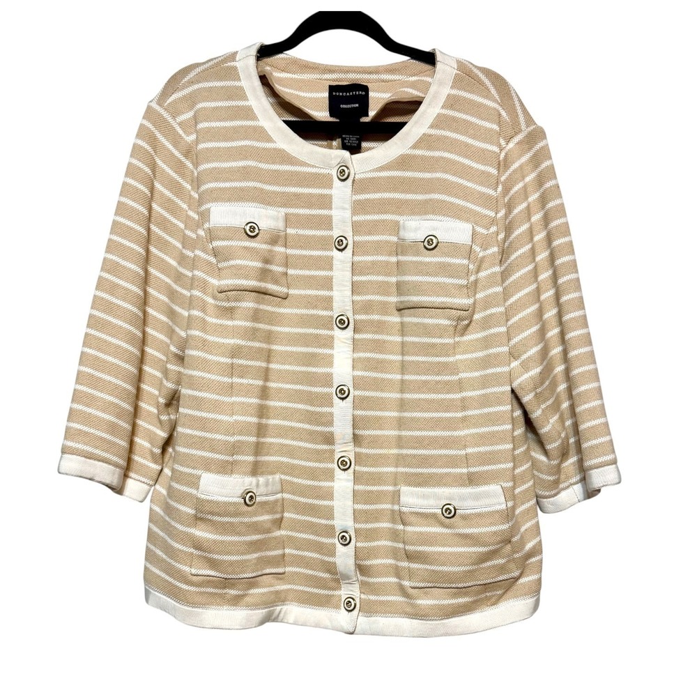 Doncaster Old‎ Money Knit Cardigan Womens Size 2X French Girl Coastal Chic